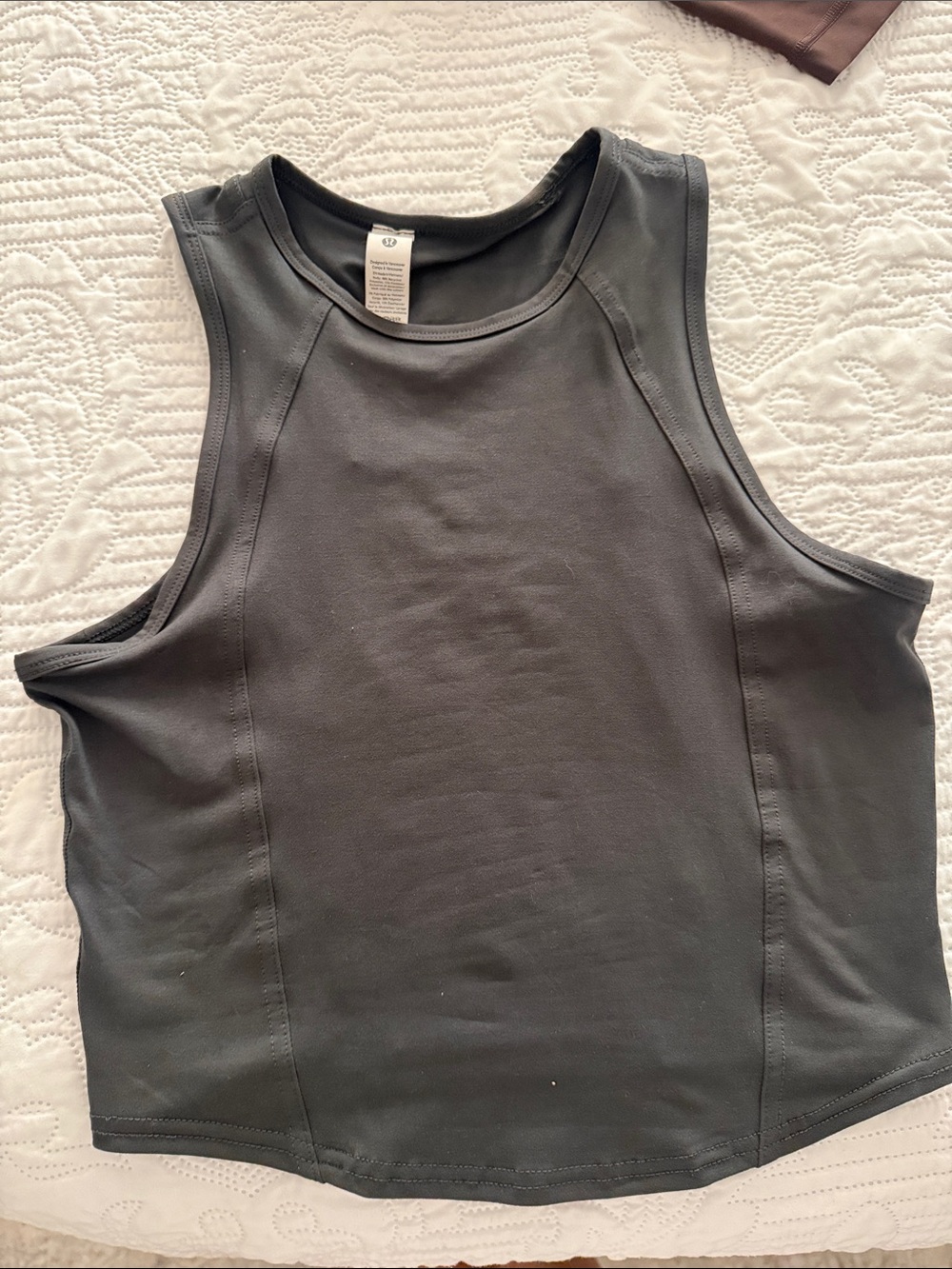 lululemon athletica Black Crop Tank Top